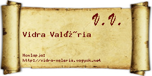 Vidra Valéria névjegykártya