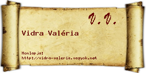 Vidra Valéria névjegykártya